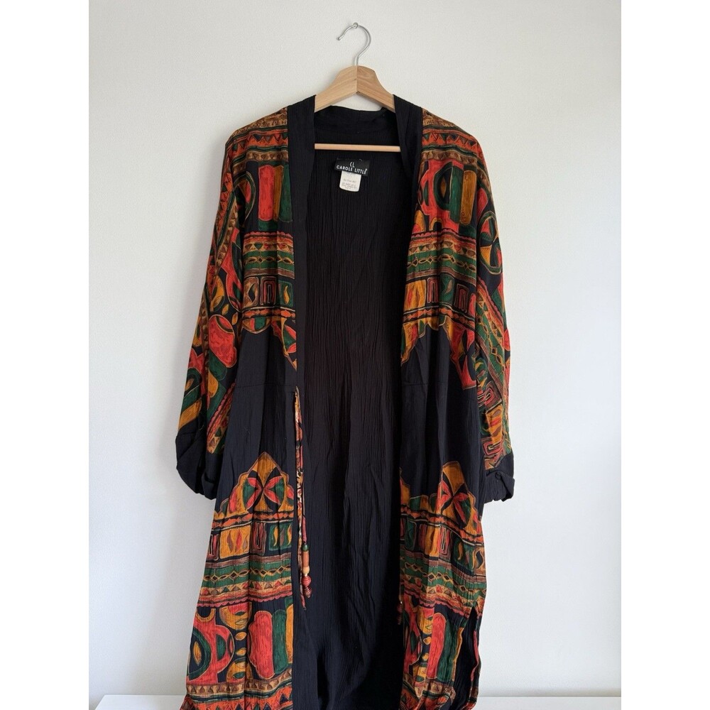Vintage Carole Little Boho Kimono Duster Jacket – Ethnic Print
